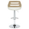 Bar stool Fern adjustable height PU white natural-metal chrome