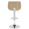 Bar stool Fern adjustable height PU white natural-chrome metal