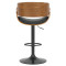 Bar stool Hadley folding black pu-wood walnut-metal black