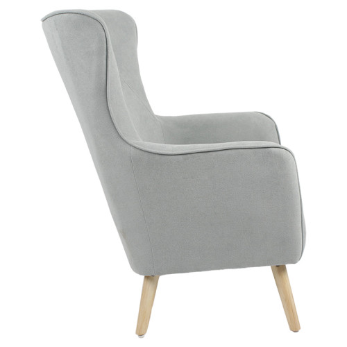 Armchair Incisive velvet light blue color-natural 72x89x105cm