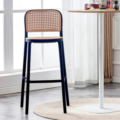 Bar stool Juniper with UV protection PP beige-black 51x52x102.5cm