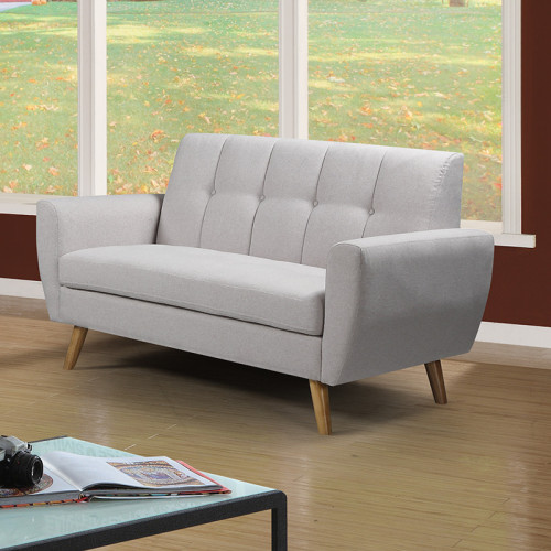 2 seater sofa Decency pakoworld fabric grey149x75x86 cm