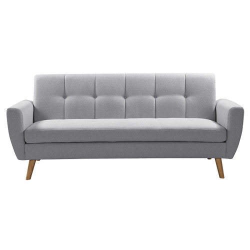 3 seater sofa Decency pakoworld fabric grey 203x75x86 cm