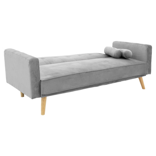 3 seater sofa-bed Success pakoworld velvet grey 190x80x84 cm
