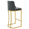 Bar Stool Impartial metal golden legs-velvet dark grey 106 cm high