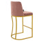 Bar Stool Impartial I metal golden legs-velvet rotten apple 95 cm high