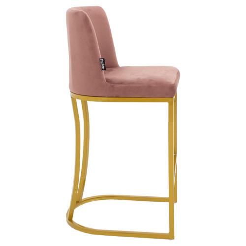 Bar Stool Impartial I metal golden legs-velvet rotten apple 95 cm high