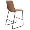 Bar Stool Desirable metal black legs-fabric antique brown color