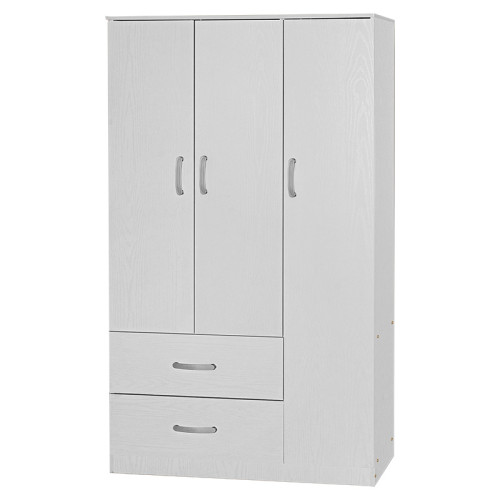 3 door wardrope and cabinet Zelia pakoworld white 90x42x180cm