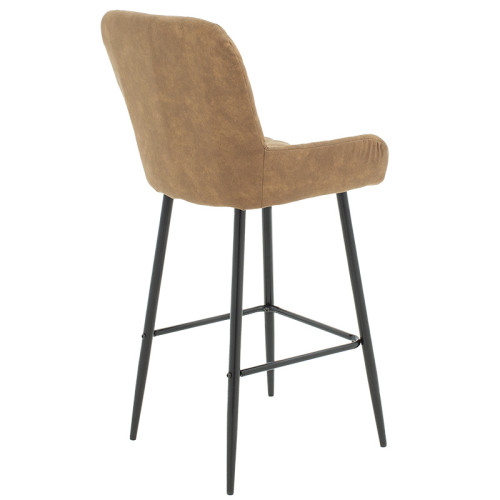 Bar Stool Delicacy metal black legs- fabric antique brown color