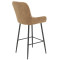 Bar Stool Delicacy metal black legs- fabric antique brown color