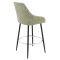 Bar Stool Cody metal black legs - fabric antique light grey color