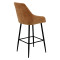 Bar Stool Empower metal black legs-fabric antique brown color