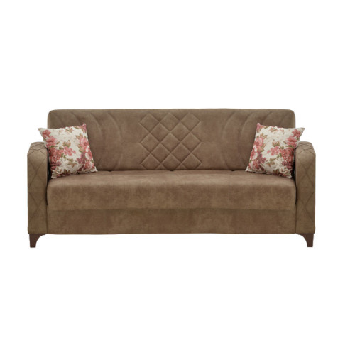 3 seat sofa - bed Jareth pakoworld fabric brown 205x60x85cm