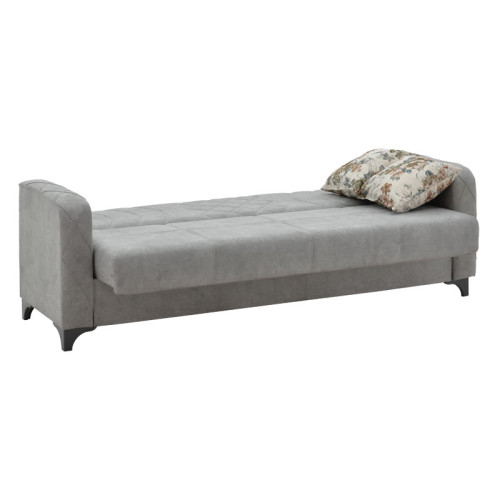 3 seat sofa - bed Jareth pakoworld fabric light grey 205x60x85cm