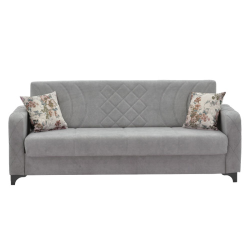 3 seat sofa - bed Jareth pakoworld fabric light grey 205x60x85cm