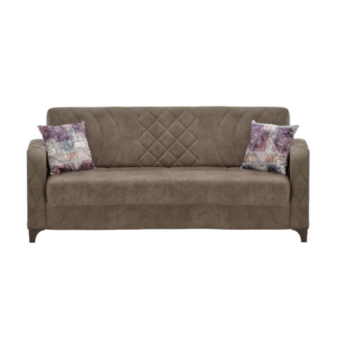 3 seat sofa - bed Jareth pakoworld fabric beige-brown 205x60x85cm