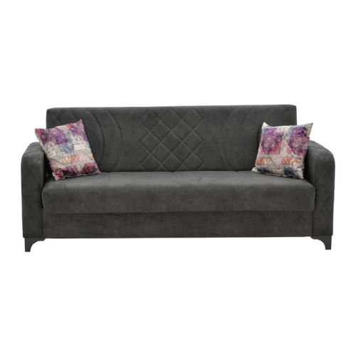 3 seat sofa - bed Jareth pakoworld fabric dark grey 210x87x70cm
