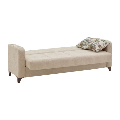 3 seat sofa - bed Jareth pakoworld fabric antique ivory 205x60x85cm