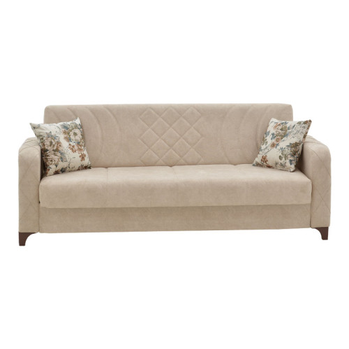 3 seat sofa - bed Jareth pakoworld fabric antique ivory 205x60x85cm