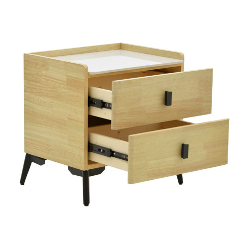 Bedside Alessio pakoworld mdf natural-black metal 46x37x47cm