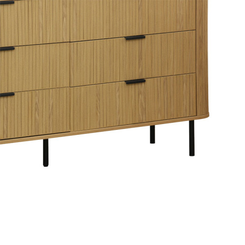 Chest f 6 drawers Eventful pakoworld  in natural colour 153x46x81cm