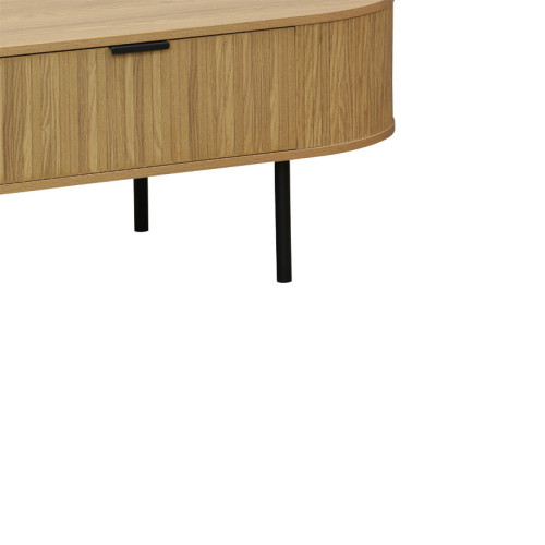 Coffee table Eventful MDF natural with metal legs 118x60x44cm