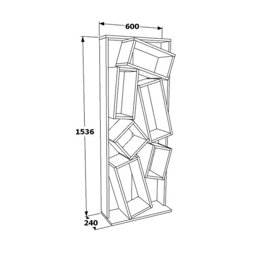 Bookcase Jamey sonoma-black 60x24x153,6cm DIOMMI 120-000367