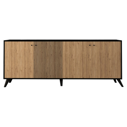 Buffet Flipter pakoworld melamine oak-black 182x40x78,6cm