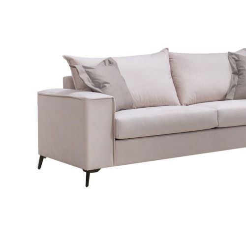 3 seater Verona sofa cream - mocha cushions 225x93x100cm