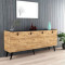 Buffet Jeslie pakoworld melamine oak-dark grey 180x40x79cm