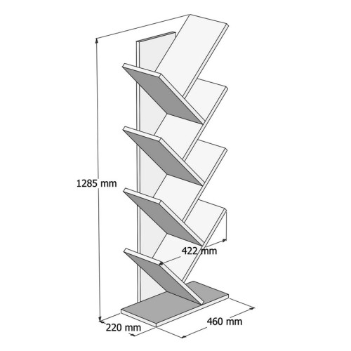 Bookcase Luptus pakoworld melamine oak 46x22x128.5cm