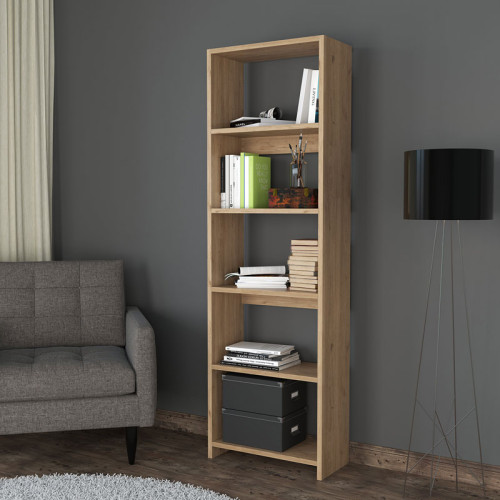 Bookcase Robelo pakoworld melamine oak 48.6x22x160cm