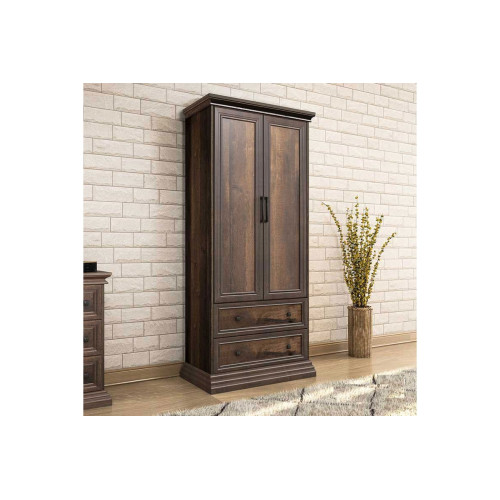 Wardrobe Mozart  with 2 doors and drawers in walnut colour 83x52x202,5cm