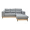 Corner reversible sofa Mirabel 250x184x100cm grey fabric-natural wood DIOMMI 166-000022 