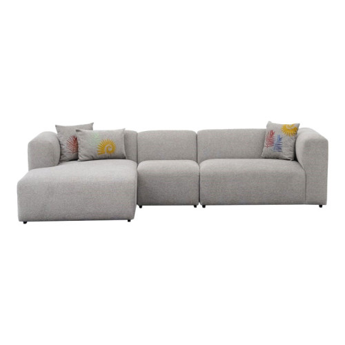 Corner sofa Lindena 296x158x72cm right corner light grey fabric DIOMMI 071-001559
