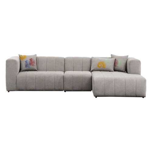 Corner sofa Beyza 299x160x73cm left corner light grey fabric DIOMMI 071-001550