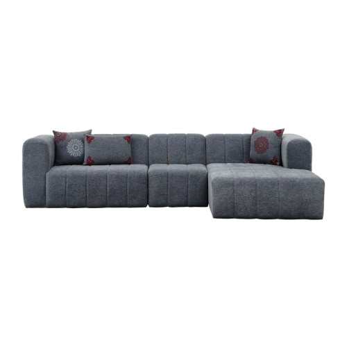 Corner sofa Beyza 299x160x73cm left corner dark grey fabric DIOMMI 071-001549