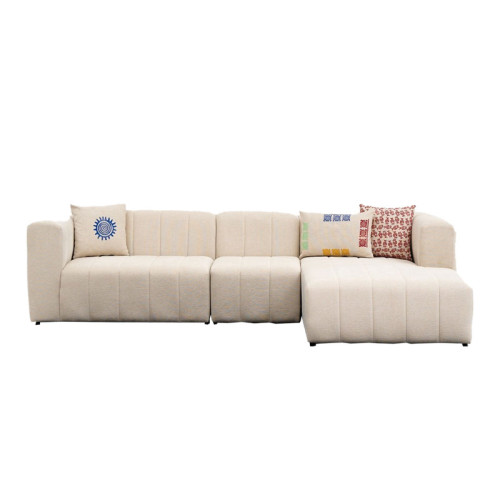 Corner sofa Beyza 299x160x73cm left corner cream fabric DIOMMI 071-001548