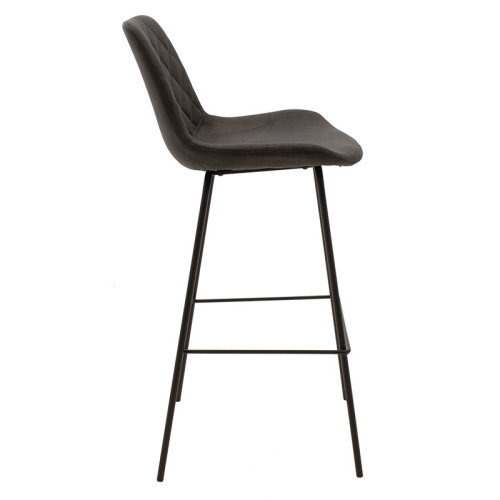 Bar stool Faith antique anthracite pu-black metal 50x54x104cm