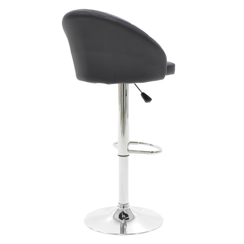 Bar stool Balina height adjustable black pu-chrome metal 52x53x109cm