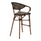 Garden bar stool Efolian  black aluminum-black textilene 58x58x113cm