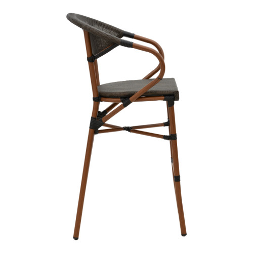 Garden bar stool Efolian  black aluminum-black textilene 58x58x113cm