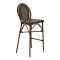 Garden bar stool Dezyan dark brown aluminum-grey textilene 41.5x53.5x116cm