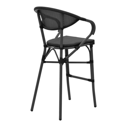 Garden bar stool Efolian  dark brown aluminum-grey  textilene 58x58x113cm