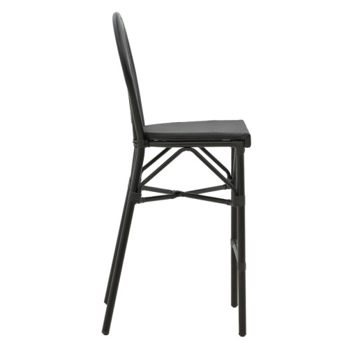 Garden bar stool Dezyan black aluminum-black textilene 41.5x53.5x116cm