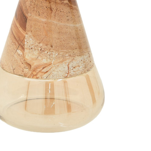 Coffe table Boundar beige-gold metal-glass D50x49cm