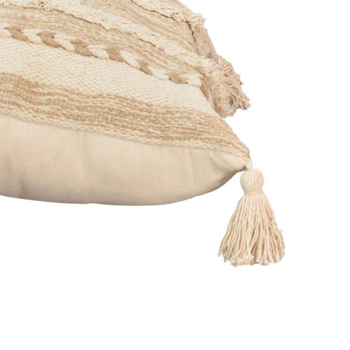 Cushion Labrinth beige-ecru fabric 45χ45x2.5cm