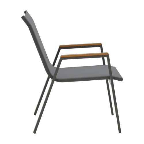 Garden armchair Azelie pakoworld textilene black-black aluminium leg 77x55x94cm