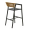 Bar stool Phoenix pakoworld rattan beige-aluminium dark grey